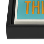 You Can Do Hard Things - Retro Typography in Blue and Orange Framed Canvas Print Gallery Image 3