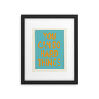 You Can Do Hard Things - Retro Typography in Blue and Orange Framed Art Print Gallery Image 5