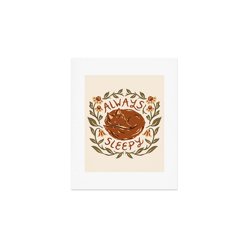 'Always Sleepy' Fox Art Print Gallery Image 1