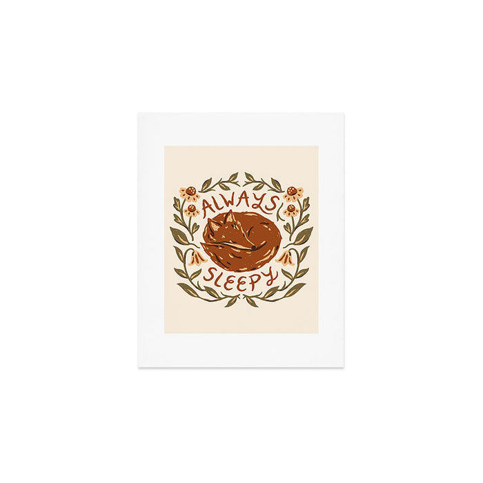 'Always Sleepy' Fox Art Print Gallery Image 1