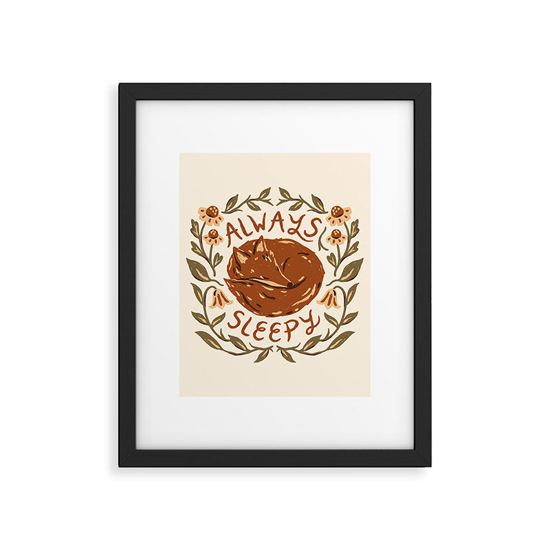 'Always Sleepy' Fox Framed Art Print Gallery Image 6