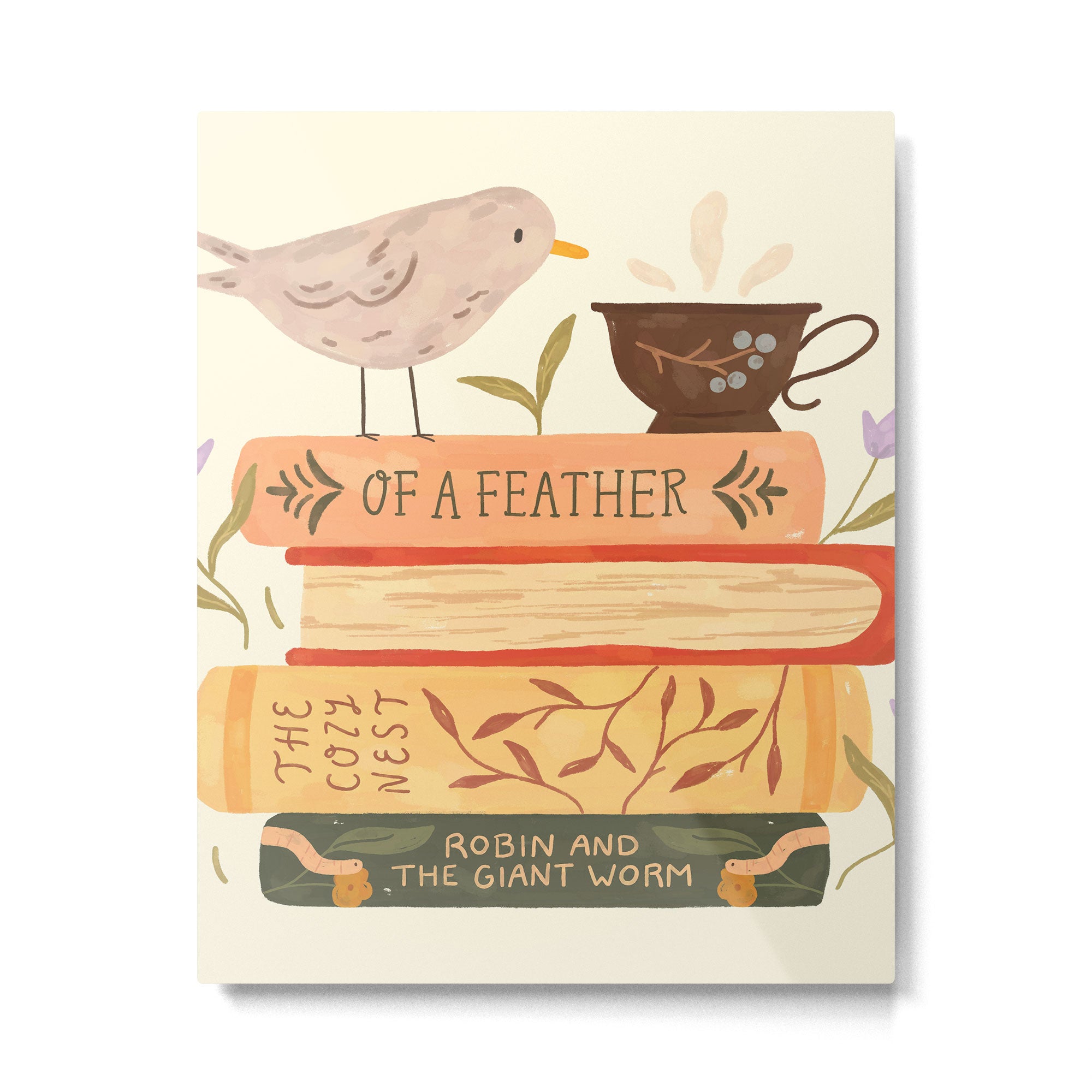 Bird's Book Stack Metal Print Gallery Image 6