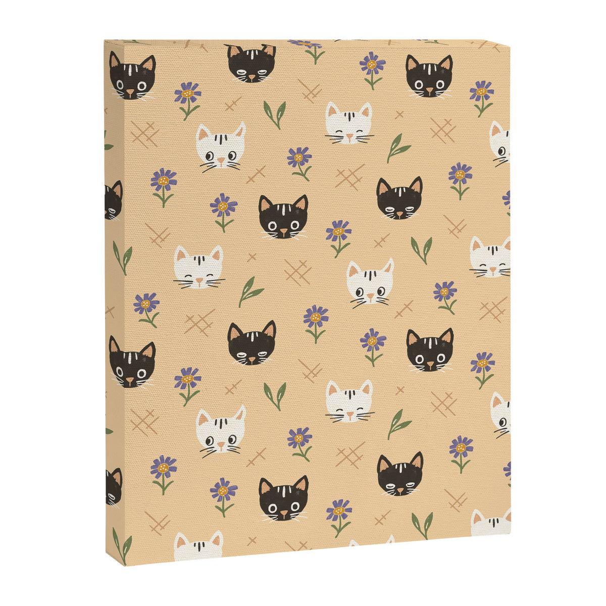 Cat Faces and Flowers Canvas Print Gallery Image 8