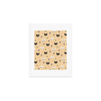 Cat Faces and Flowers Art Print Gallery Image 1