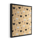 Cat Faces and Flowers Framed Canvas Print Gallery Image 2