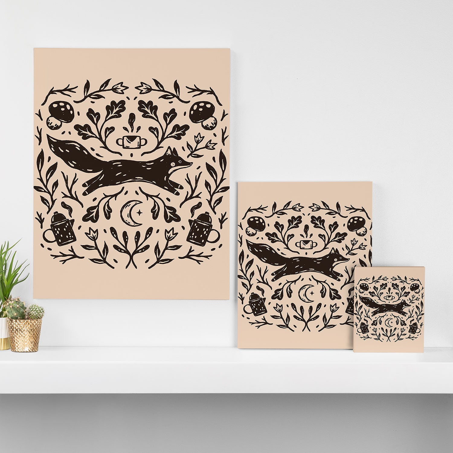 Cozy Night Fox Canvas Print Gallery Image 3