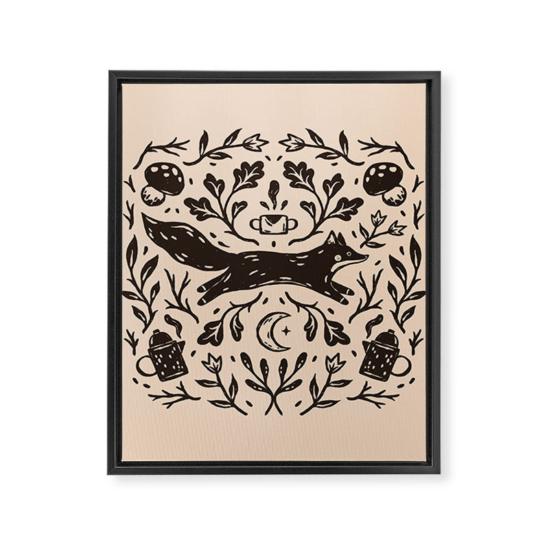 Cozy Night Fox Framed Canvas Print Gallery Image 3