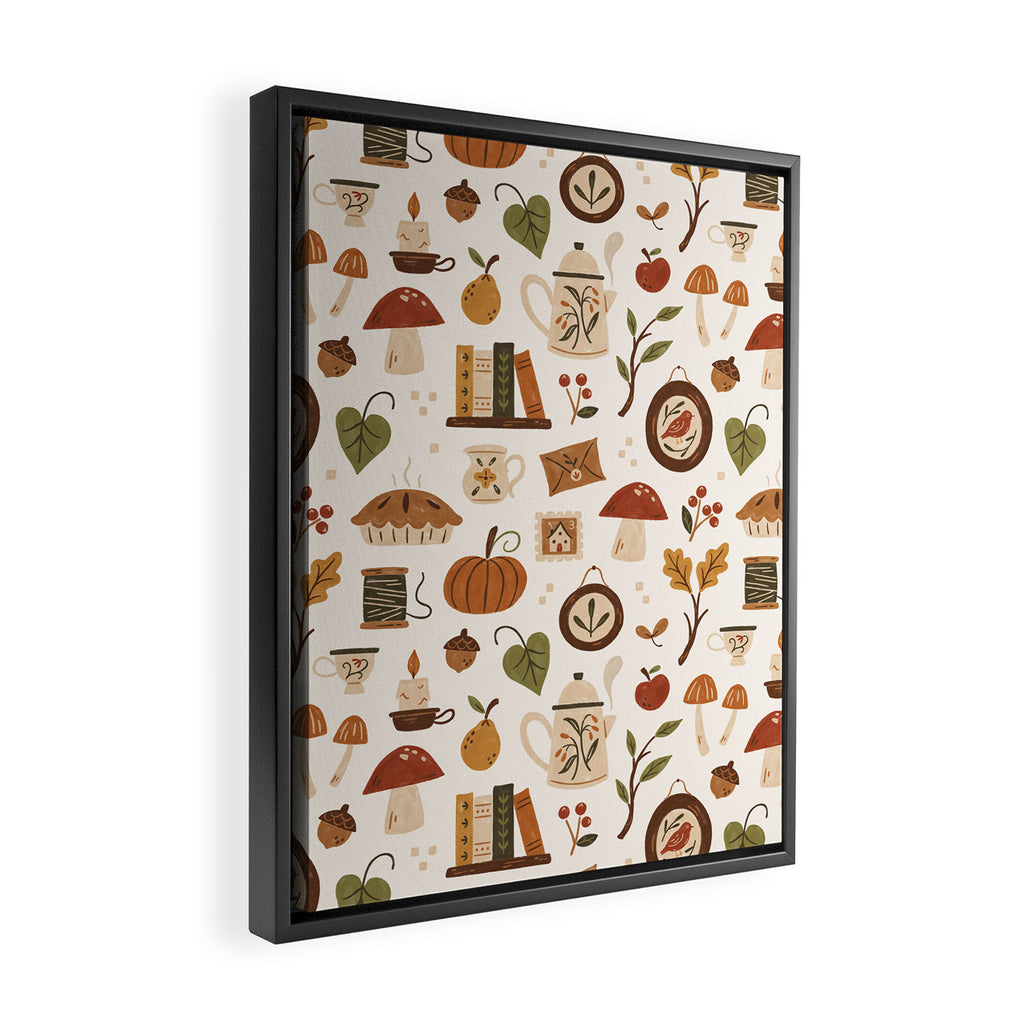 Cozy Vintage Autumn Framed Canvas Print Gallery Image 2