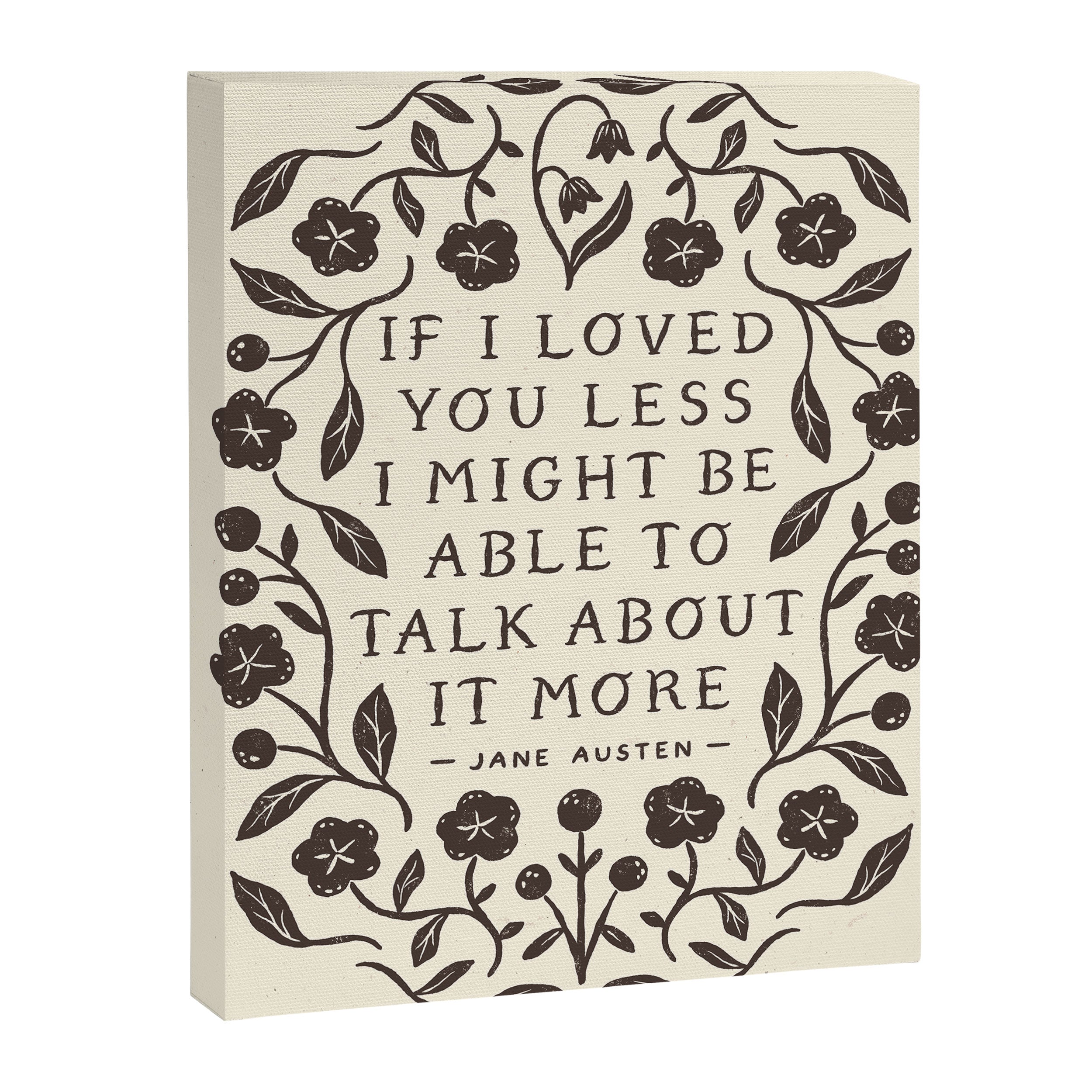 Emma 'If I Loved You Less' Quote Canvas Print Gallery Image 6