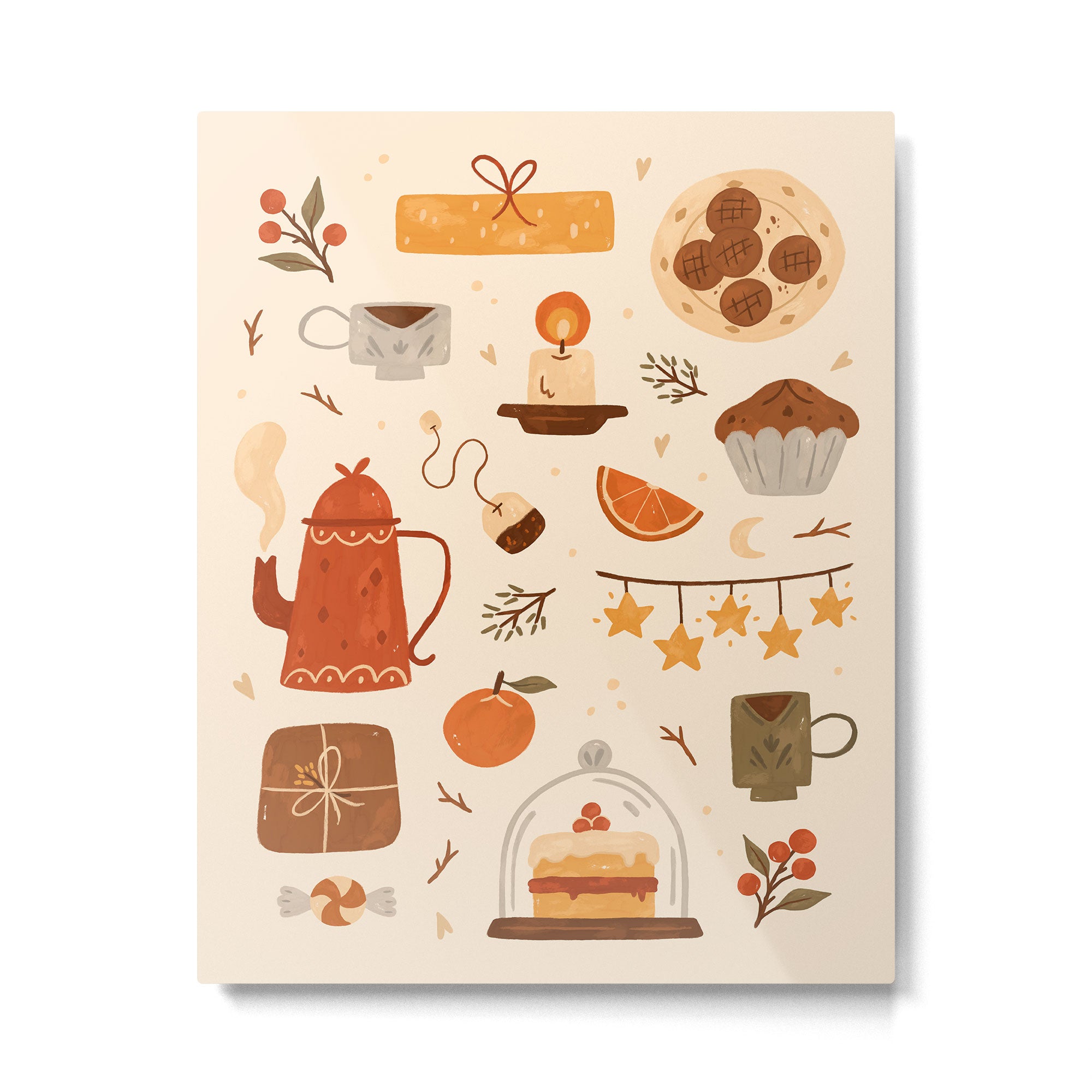Festive Tea Time Metal Print Gallery Image 6