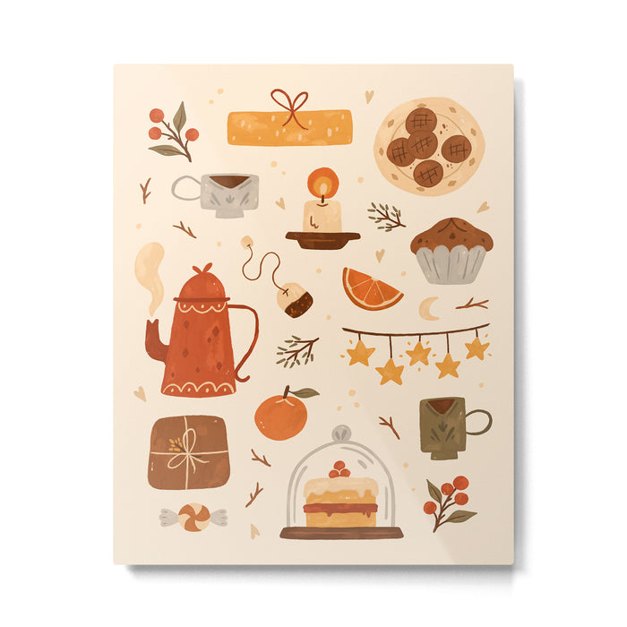 Festive Tea Time Metal Print Gallery Image 1