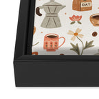 Gouache Books and Coffee Framed Canvas Print Gallery Image 3