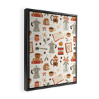 Gouache Books and Coffee Framed Canvas Print Gallery Image 2