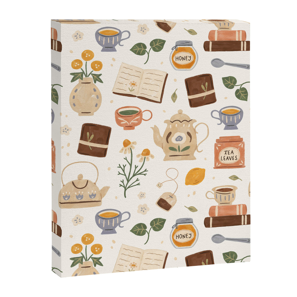 Gouache Books and Tea Canvas Print Gallery Image 8