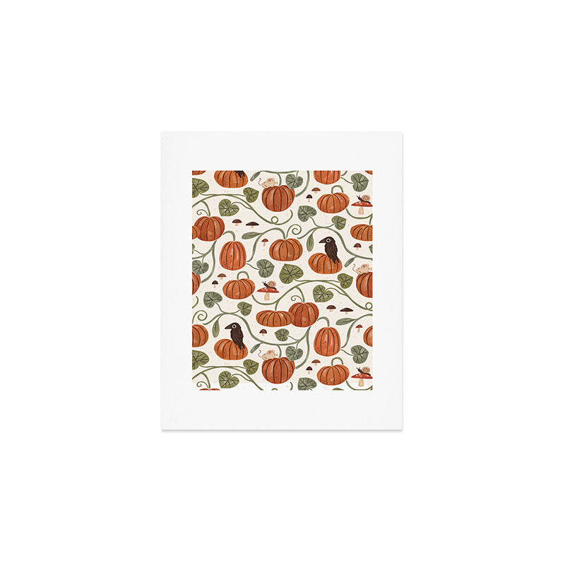 Gouache Pumpkin Patch Art Print Gallery Image 1