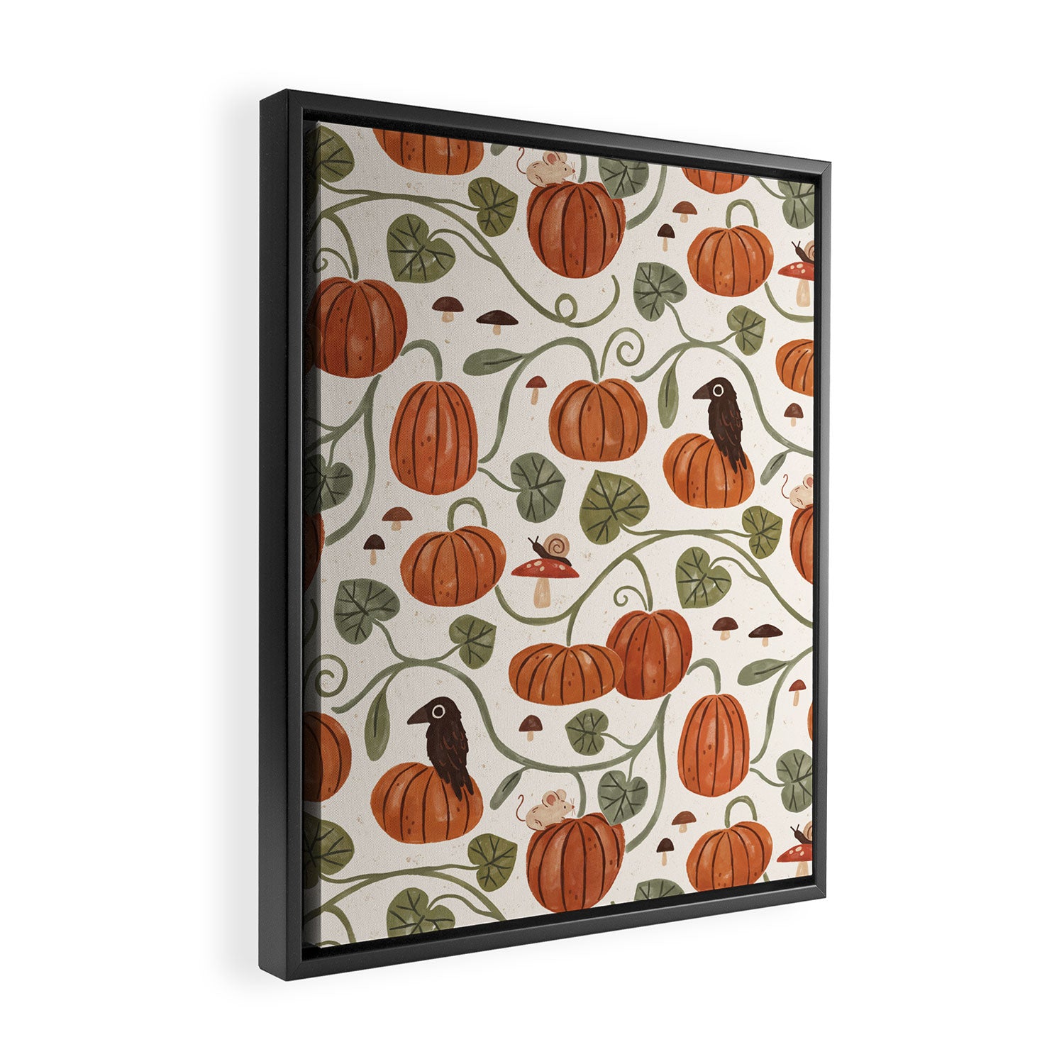 Gouache Pumpkin Patch Framed Canvas Print Gallery Image 2