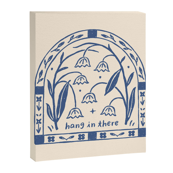 Hang in There - Block Print Bluebells Canvas Print Gallery Image 1