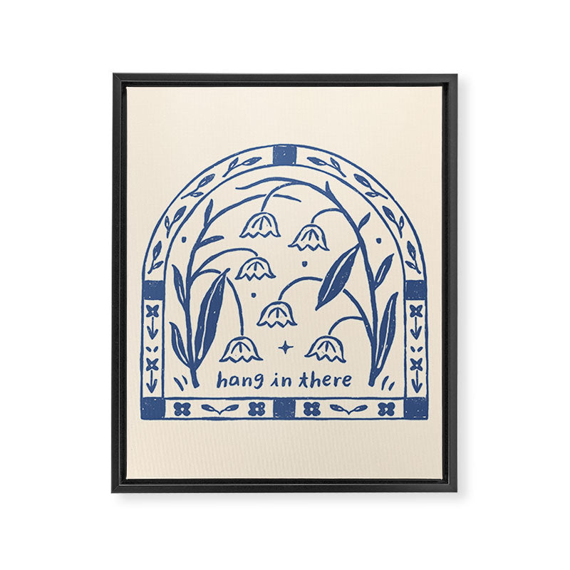 Hang in There - Block Print Bluebells Framed Canvas Print Gallery Image 8