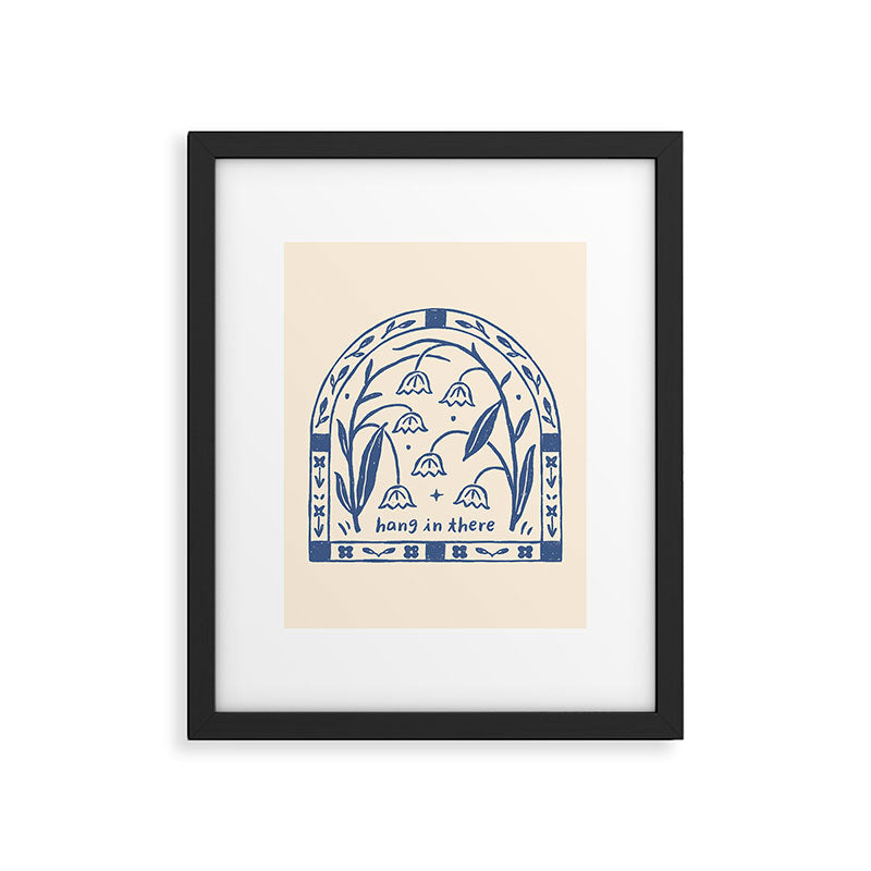 Hang in There - Block Print Bluebells Framed Art Print Gallery Image 6