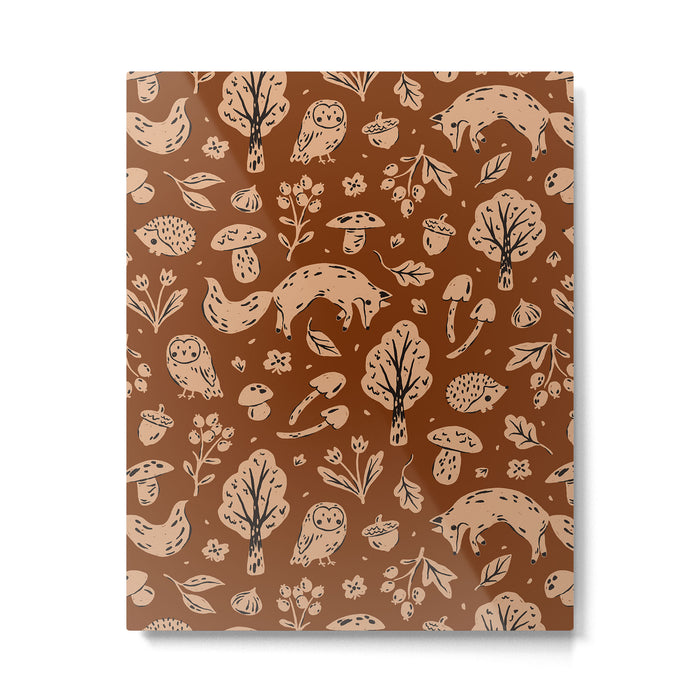 Inky Autumn Woodland Metal Print Gallery Image 1