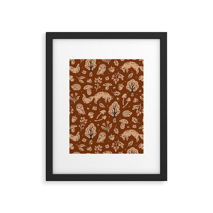 Inky Autumn Woodland Framed Art Print Gallery Image 1