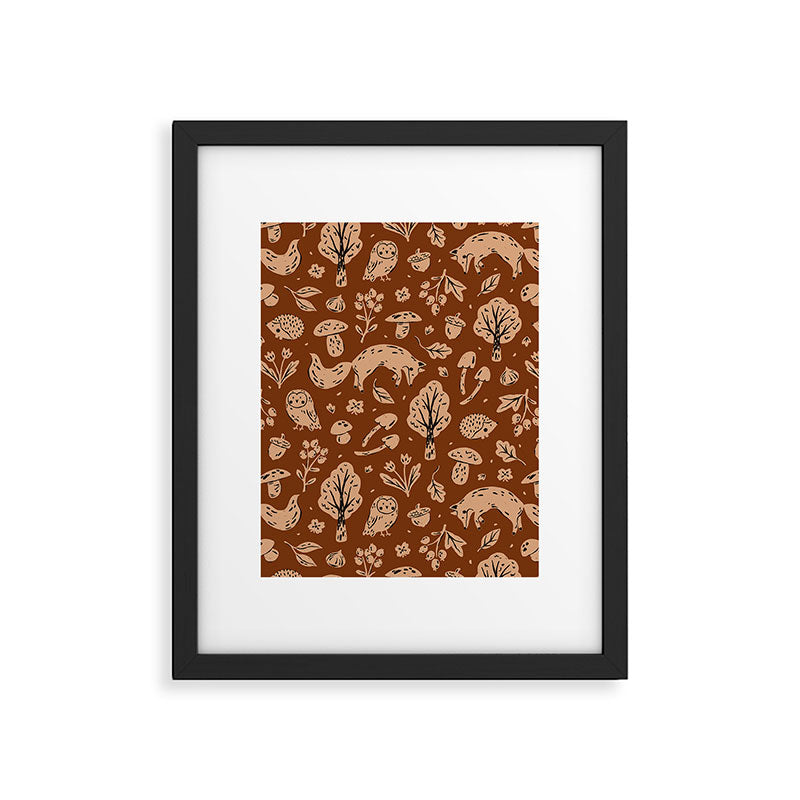 Inky Autumn Woodland Framed Art Print Gallery Image 6