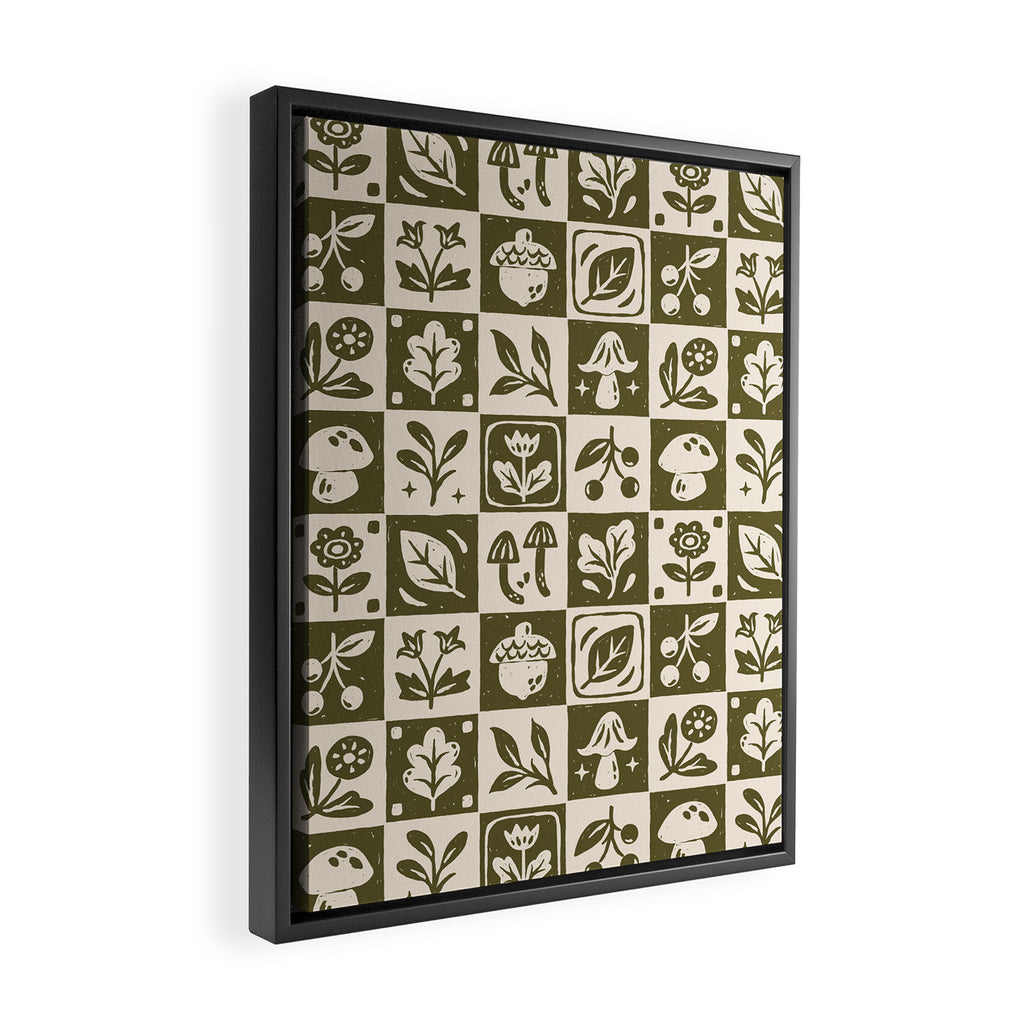 Patchwork Botanical Framed Canvas Print Gallery Image 2