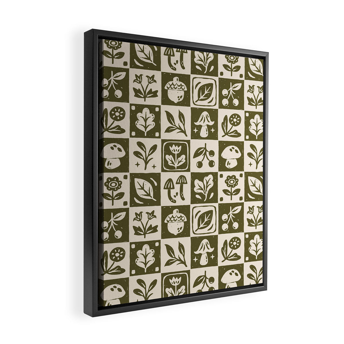 Patchwork Botanical Framed Canvas Print Gallery Image 2