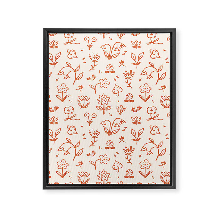 Playful Flower Doodles Framed Canvas Print Gallery Image 1
