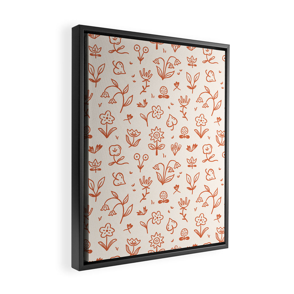 Playful Flower Doodles Framed Canvas Print Gallery Image 2