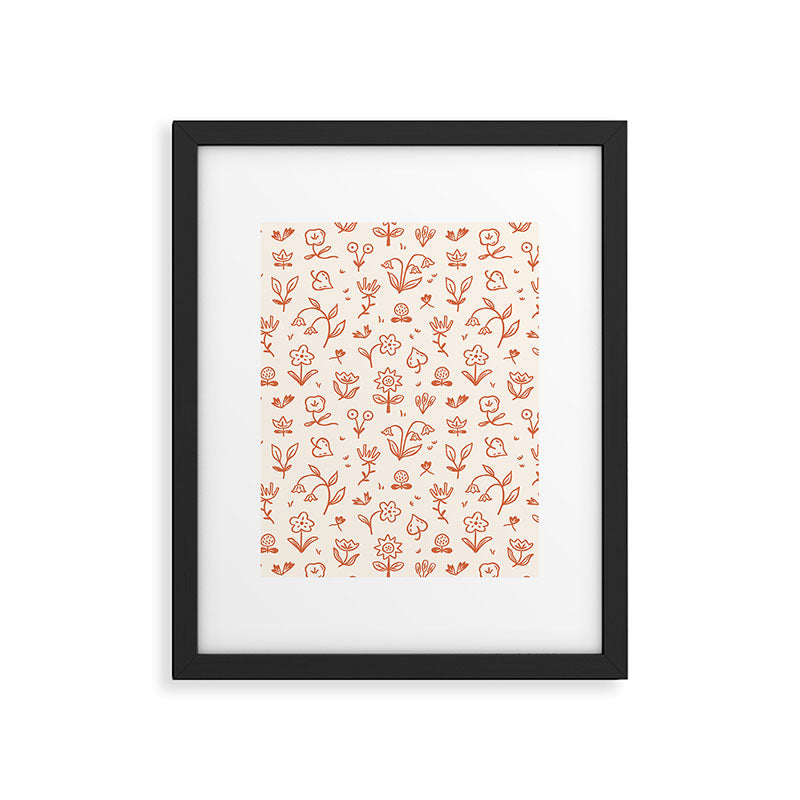 Playful Flower Doodles Framed Art Print Gallery Image 6