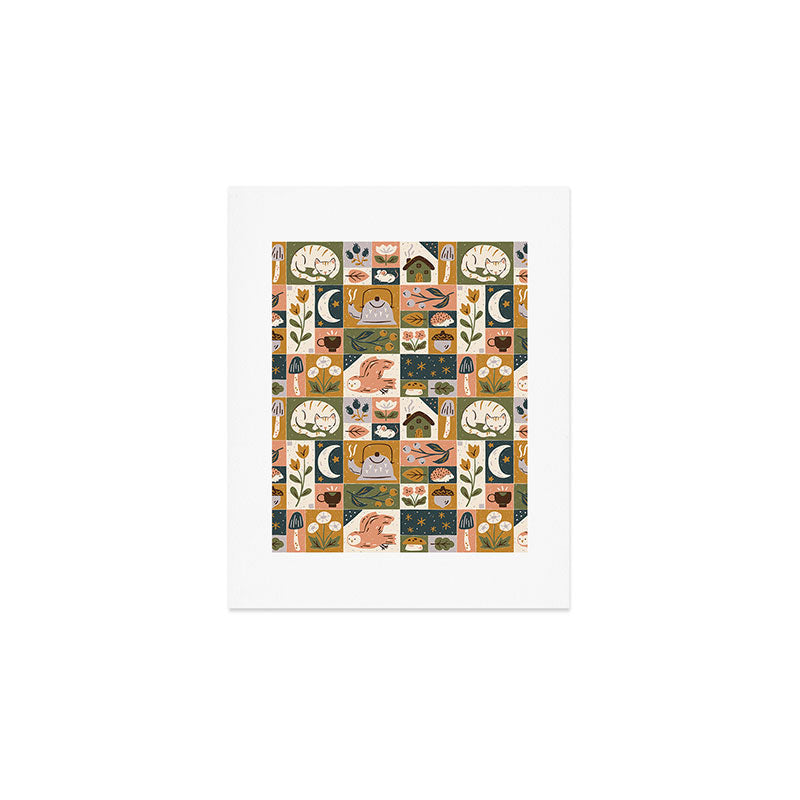 Repose - Cozy Patchwork Art Print Gallery Image 1