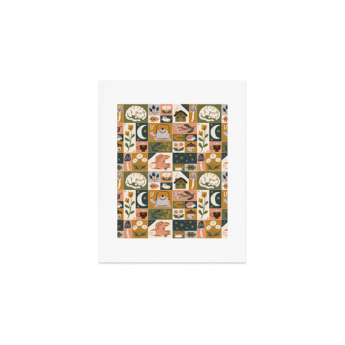 Repose - Cozy Patchwork Art Print Gallery Image 1