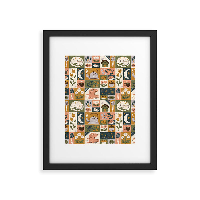 Repose - Cozy Patchwork Framed Art Print Gallery Image 6