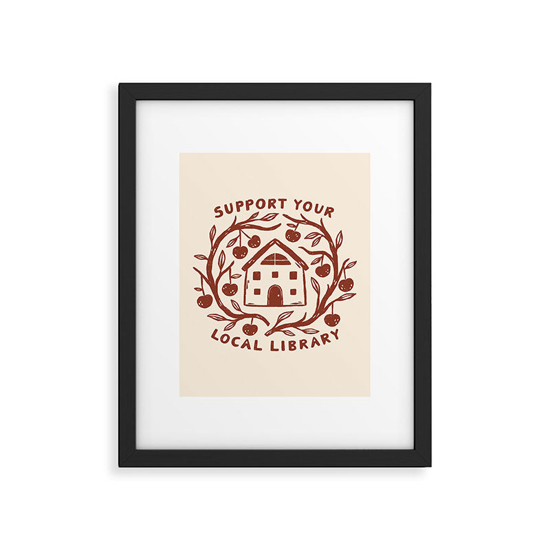 Support Your Local Library Framed Art Print Gallery Image 6