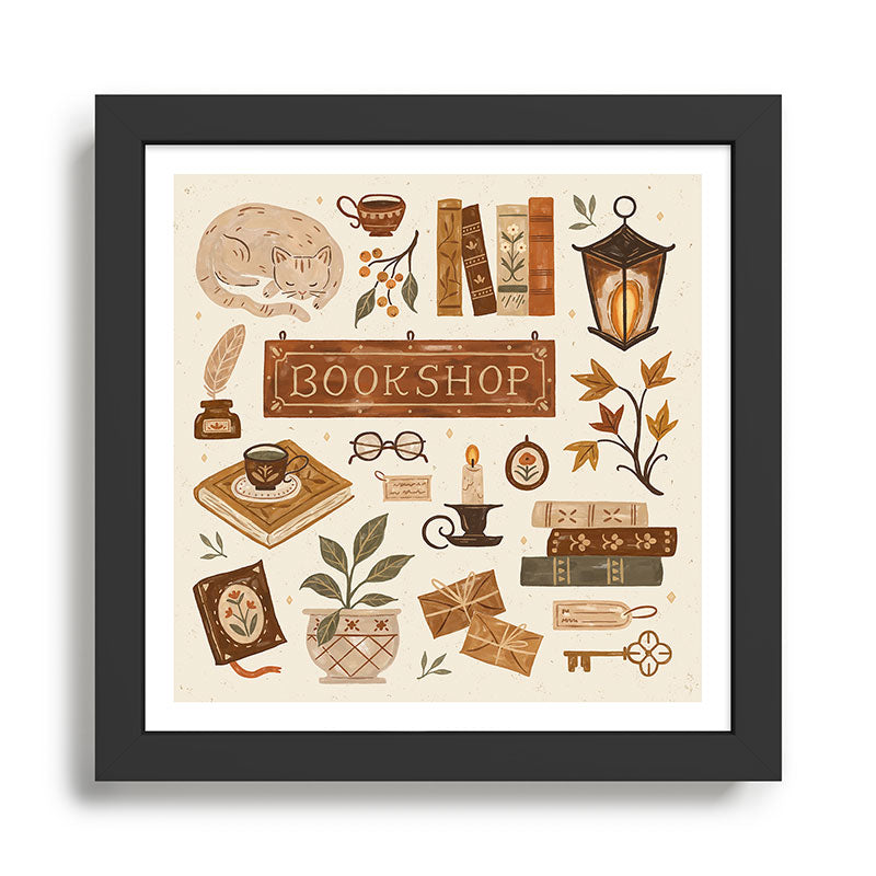 The Old Bookshop Framed Art Print Gallery Image 1