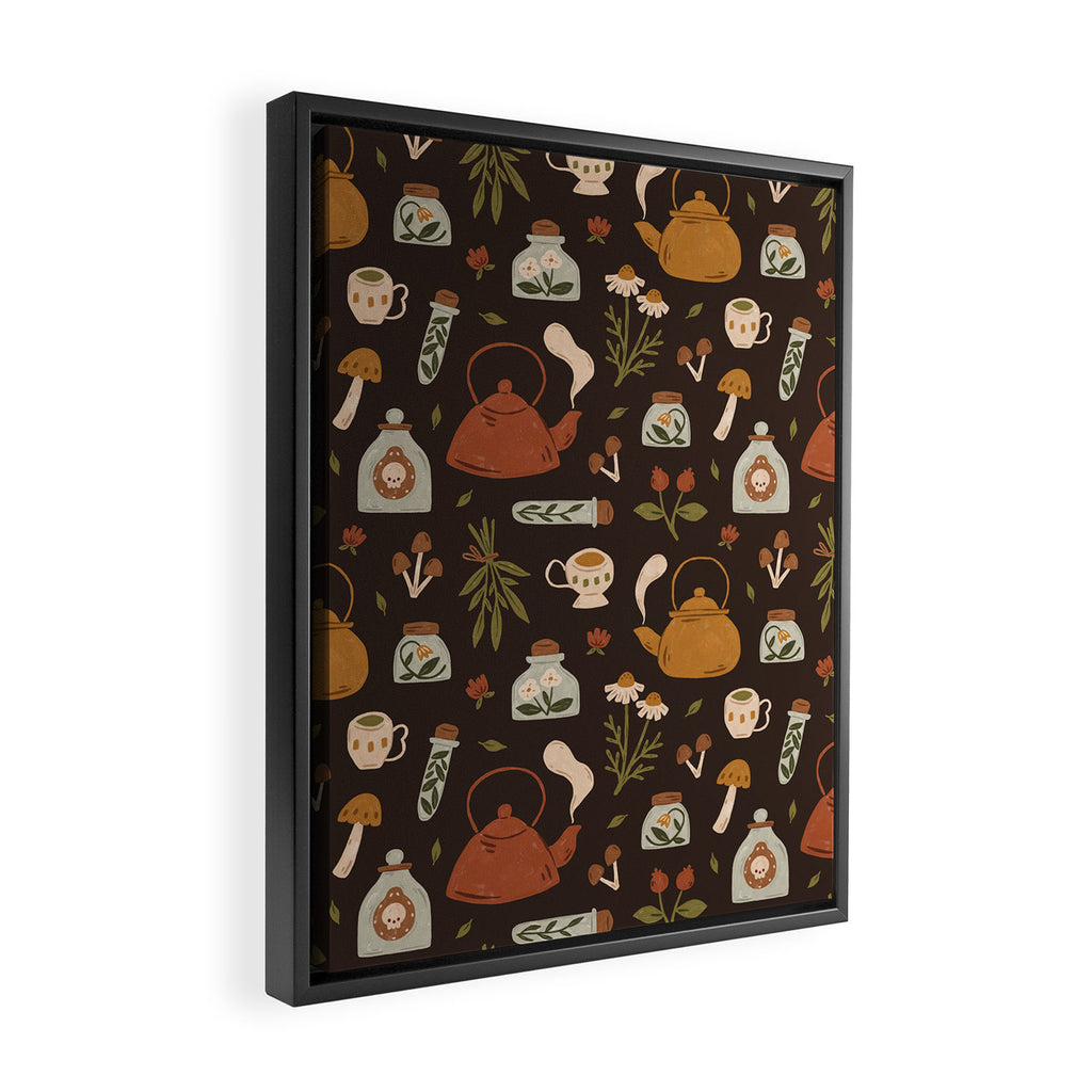Witchy Brew - Botanical Tea Time Framed Canvas Print Gallery Image 2