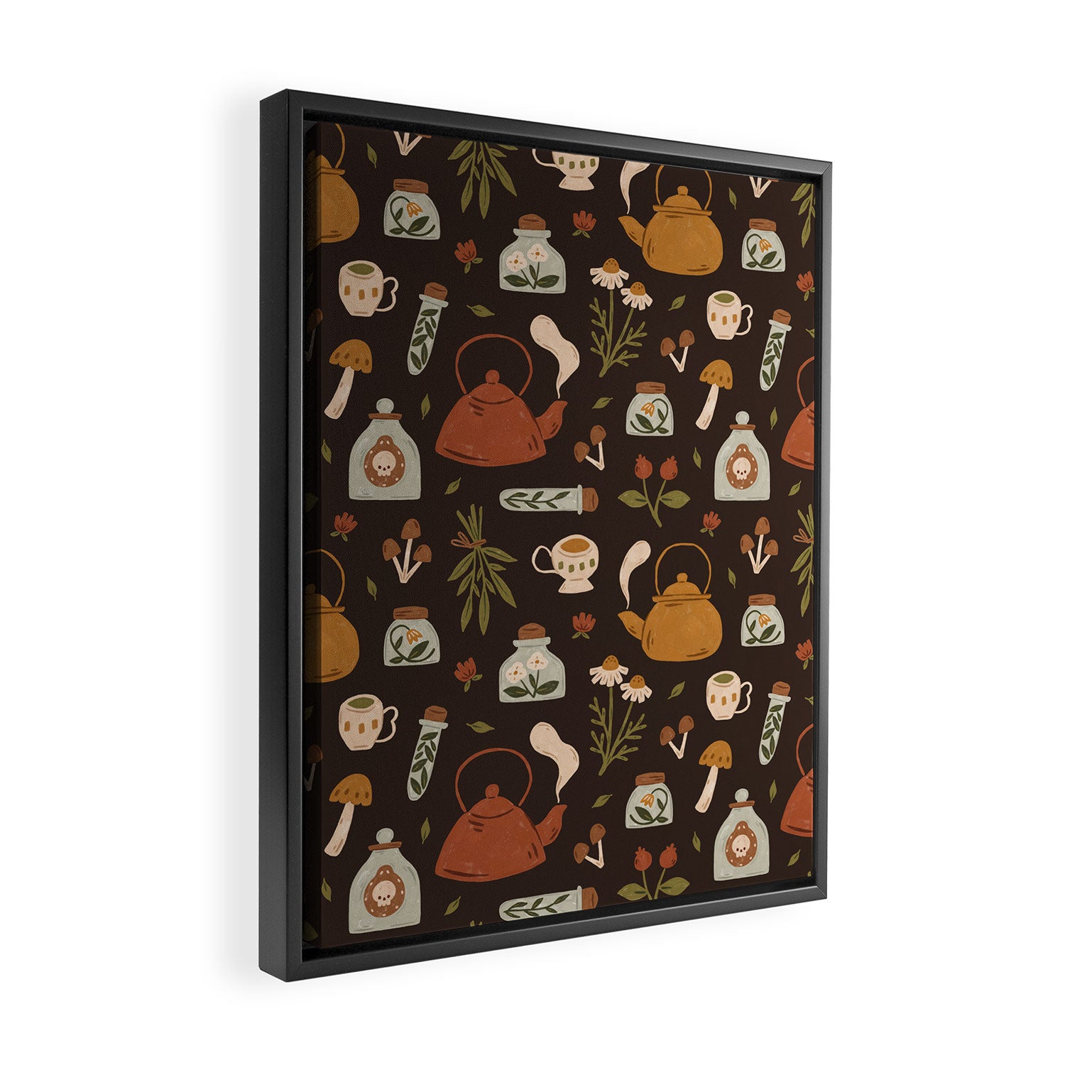Witchy Brew - Botanical Tea Time Framed Canvas Print Gallery Image 2