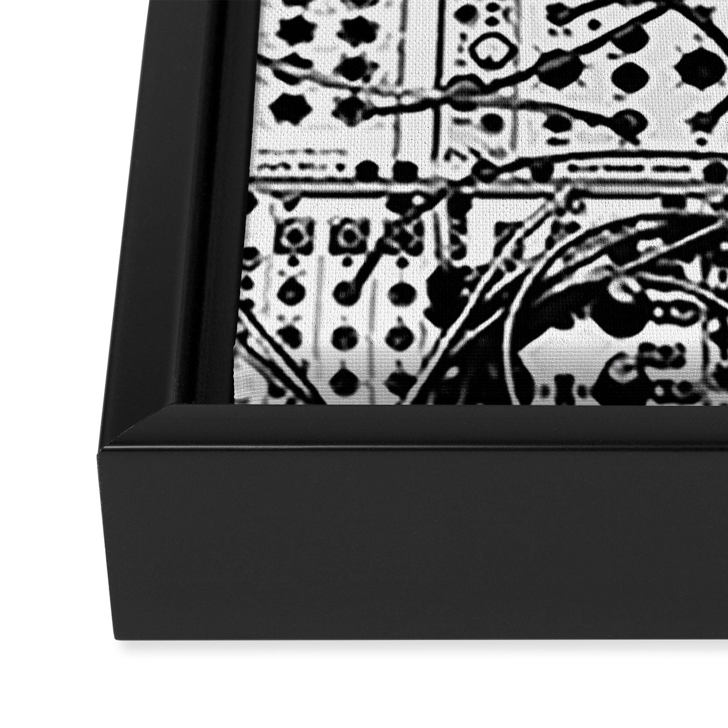 analog synthesizer system - modular black and white Framed Canvas Print Gallery Image 3