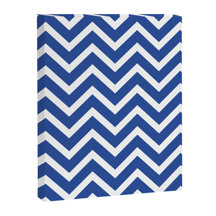 blue, white zig zag pattern design Canvas Print Gallery Image 1