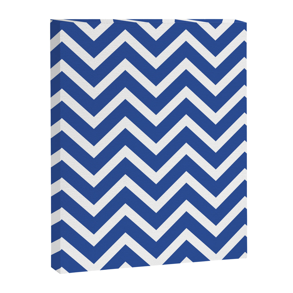 blue, white zig zag pattern design Canvas Print Gallery Image 6
