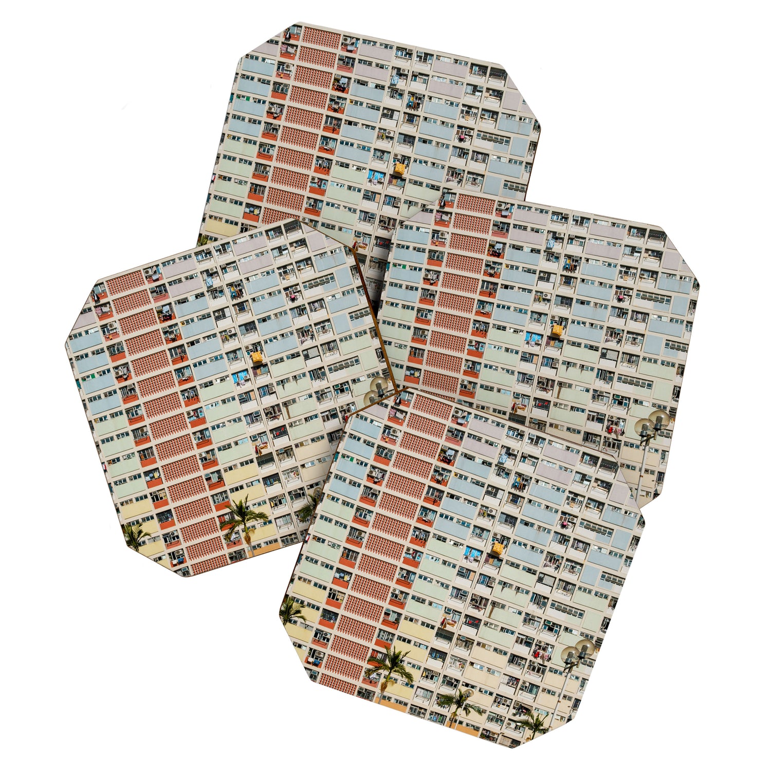 Colorful building Facade in Hong Kong - pastel color - Basketball court, Hongkong Coaster Gallery Image 1