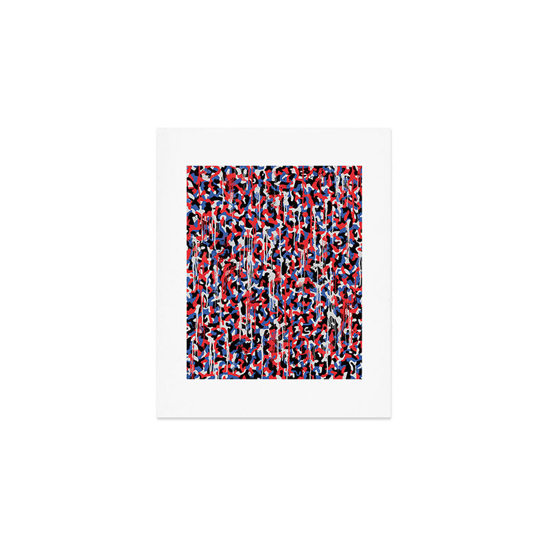 Graffiti style pattern - Berlin subway train seat camouflage design Art Print Gallery Image 1