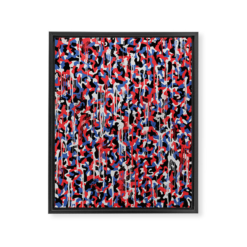Graffiti style pattern - Berlin subway train seat camouflage design Framed Canvas Print Gallery Image 6