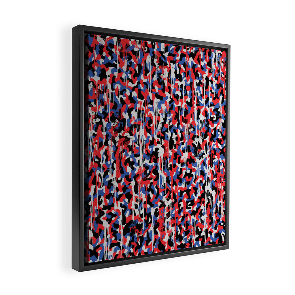 Graffiti style pattern - Berlin subway train seat camouflage design Framed Canvas Print Gallery Image 2