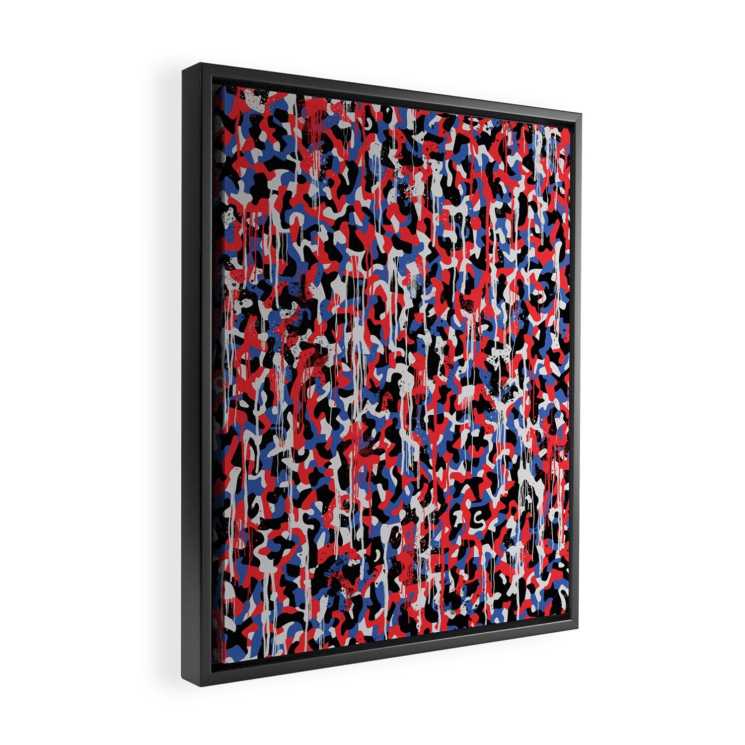 Graffiti style pattern - Berlin subway train seat camouflage design Framed Canvas Print Gallery Image 2