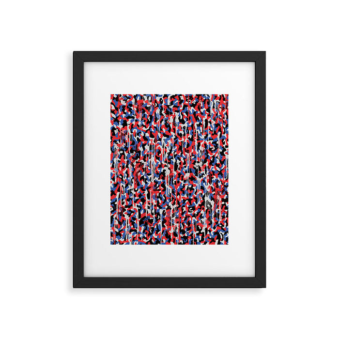 Graffiti style pattern - Berlin subway train seat camouflage design Framed Art Print Gallery Image 1