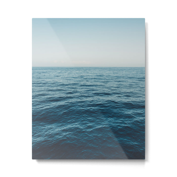 ocean, water, blue sky  -  horizon over water - seascape photography Metal Print Gallery Image 1