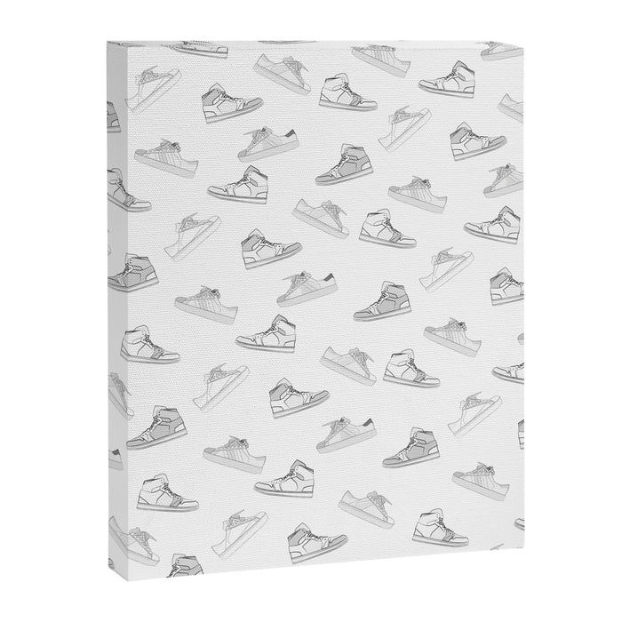 sneaker shoe pattern - retro sneaker illustration design Canvas Print Gallery Image 1