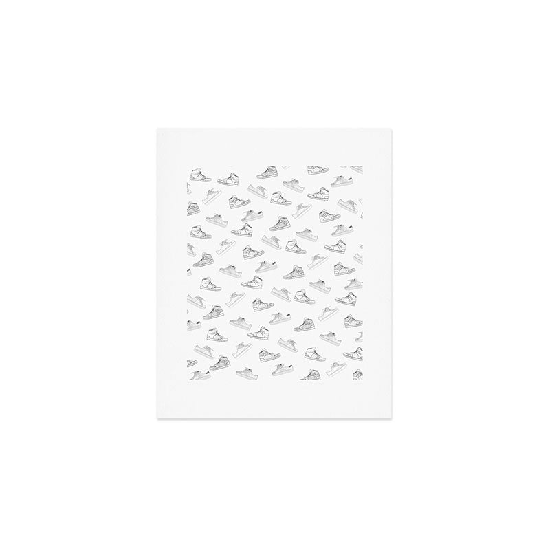 sneaker shoe pattern - retro sneaker illustration design Art Print Gallery Image 1